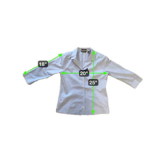 Eddie Bauer 3/4 Sleeve Shirts Blue & White Women’s Size M Office Work Classic - Picture 8 of 8